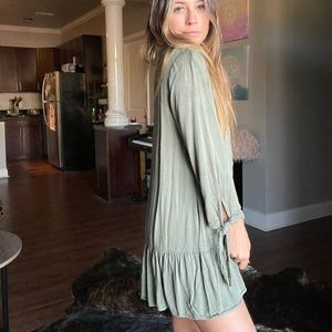 Green blouse dress